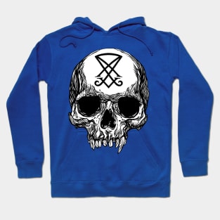 Human skull with Sigil of Lucifer Hoodie